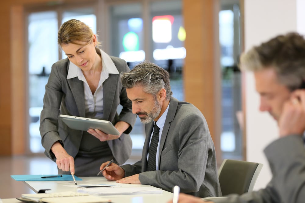 Business partners working together in office